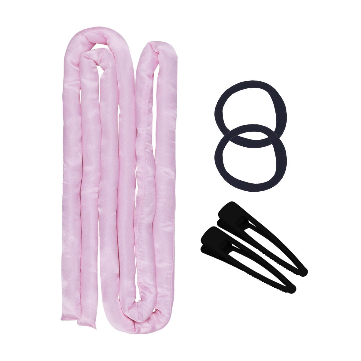 Simple Style Solid Color Cloth Set with Heatless Curling Rod and Sponge Hair Clip