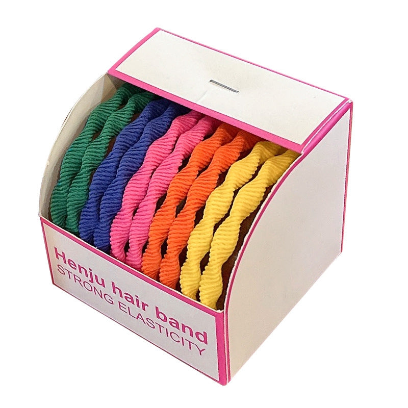 Simple Style Candy Color Elastic Hair Tie Set