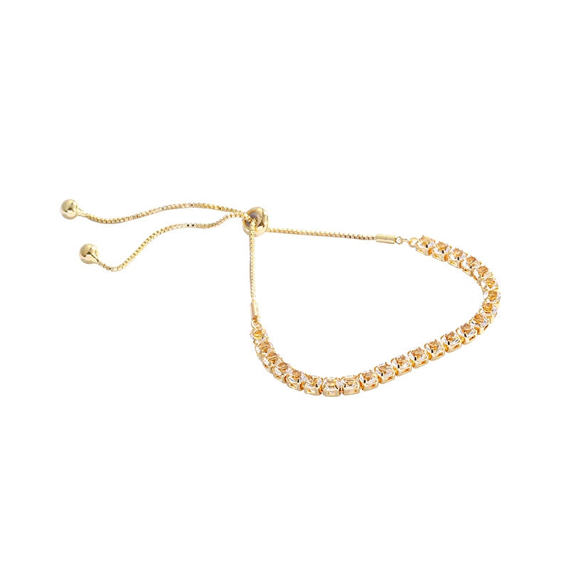 Minimalist Gold Plated Zircon Bracelet - Retro European American Style