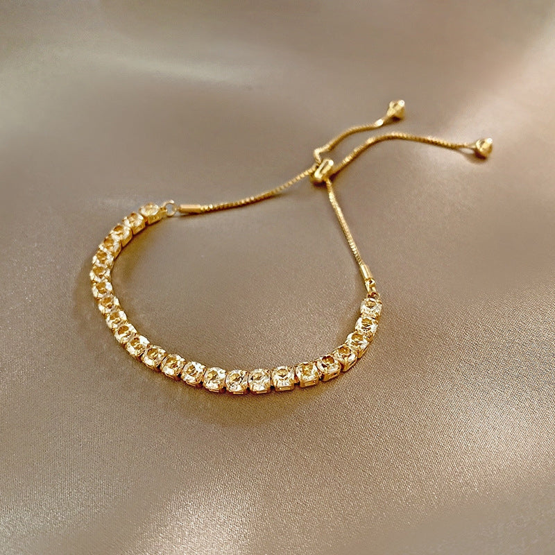 Minimalist Gold Plated Zircon Bracelet - Retro European American Style