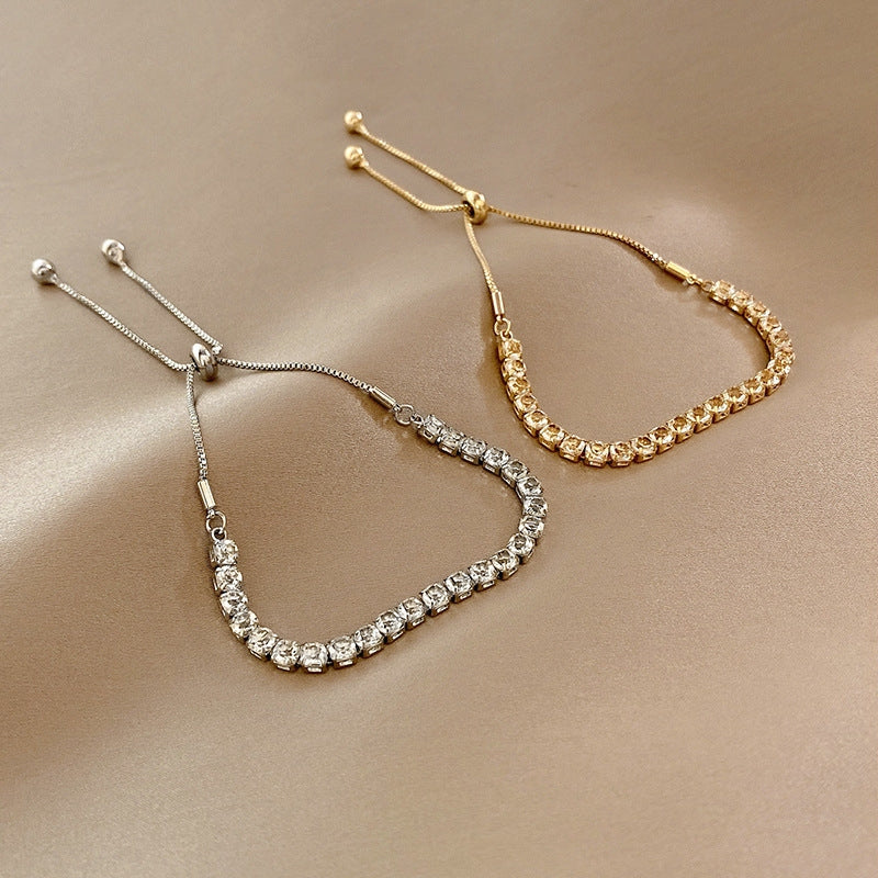 Minimalist Gold Plated Zircon Bracelet - Retro European American Style