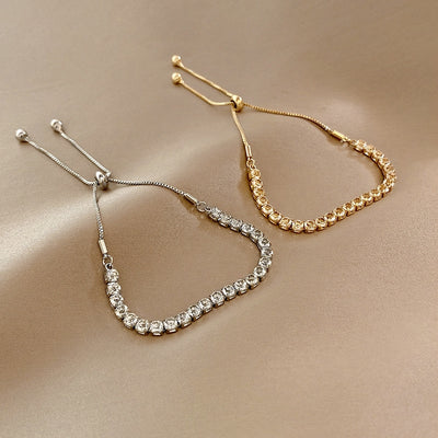 Minimalist Gold Plated Zircon Bracelet - Retro European American Style