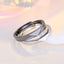Geometric Minimalist Copper Plated Couple Rings - Black and White Diamond Design