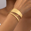 Simple Style Asymmetrical 14k Gold Plated Women's Bangle with Unique Open Design