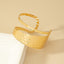 Simple Style Asymmetrical 14k Gold Plated Women's Bangle with Unique Open Design