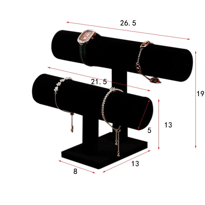 Simple Solid Color Flannel Double Layer Jewelry Display Stand