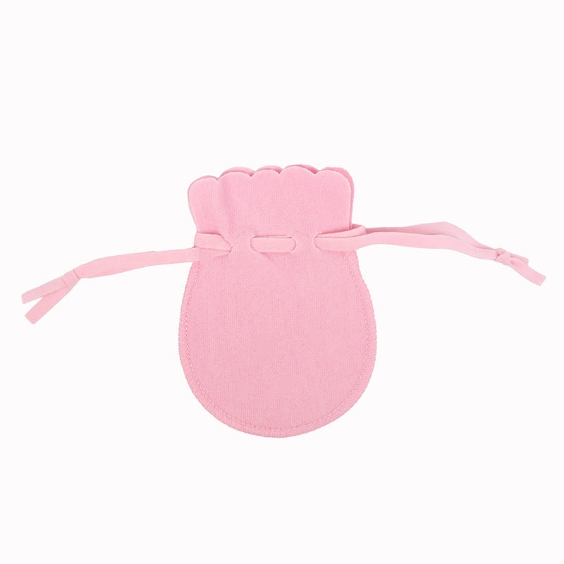 Simple Solid Color Flannel Drawstring Jewelry Gift Bags