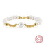 14K Gold Plated Sterling Silver Freshwater Pearl Vintage Bracelet for Men and Women