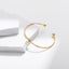 Minimalist Gold Plated Heart Design Bangle with Zirconia