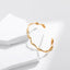 Geometric Wave Design Gold Plated Open Cuff Bracelet