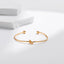 Minimalist Gold Plated Heart Design Bangle with Zirconia