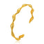 Geometric Wave Design Gold Plated Open Cuff Bracelet