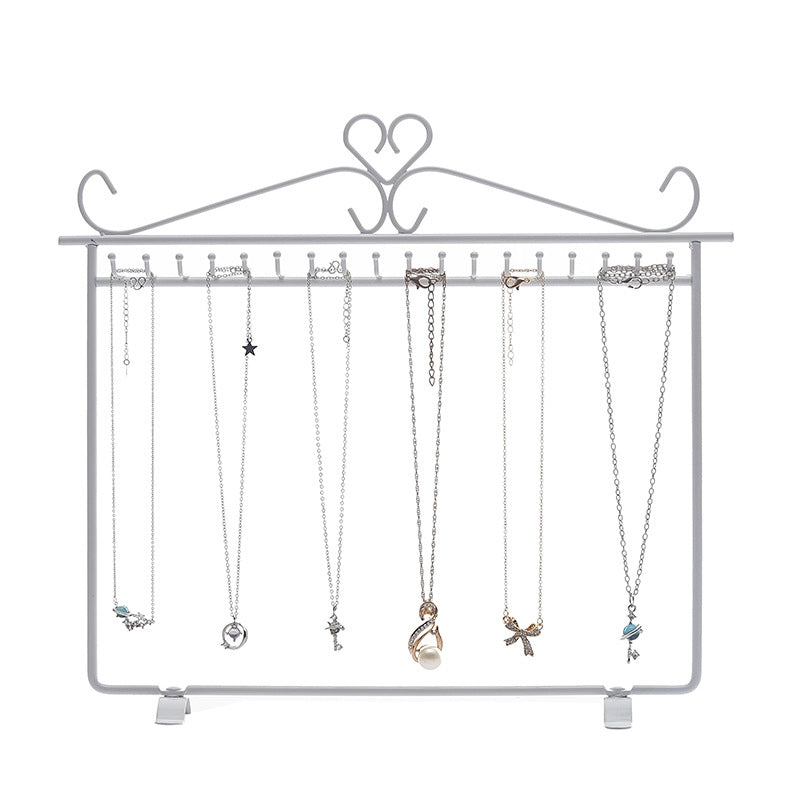 Simple Style Solid Color Iron Jewelry Display Rack for Necklaces and Bracelets