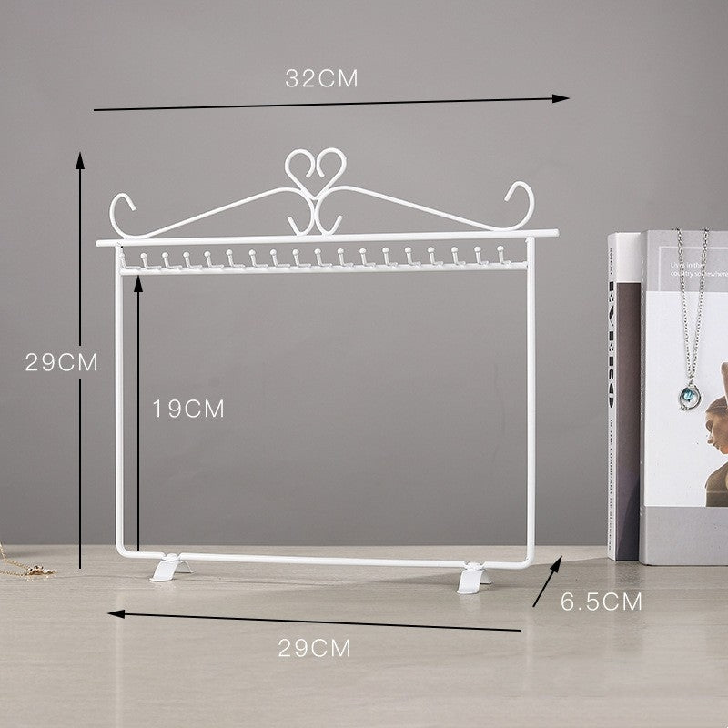 Simple Style Solid Color Iron Jewelry Display Rack for Necklaces and Bracelets