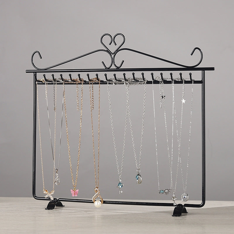 Simple Style Solid Color Iron Jewelry Display Rack for Necklaces and Bracelets