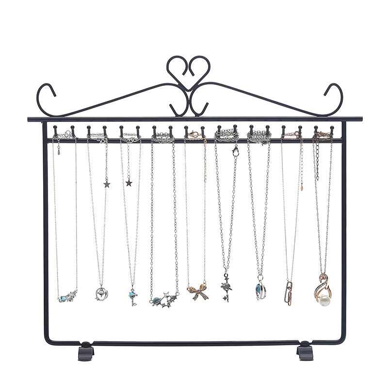 Simple Style Solid Color Iron Jewelry Display Rack for Necklaces and Bracelets