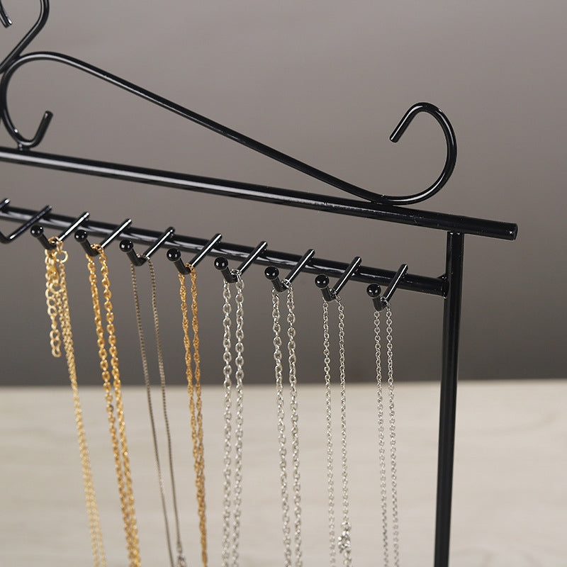 Simple Style Solid Color Iron Jewelry Display Rack for Necklaces and Bracelets