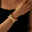 Minimalist Matte Finish Metal Wrap Bangle Bracelet for Women