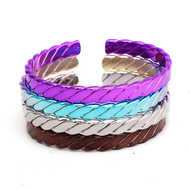 Simple Style Solid Color 18k Gold Plated Cuban Chain Women's Bangle