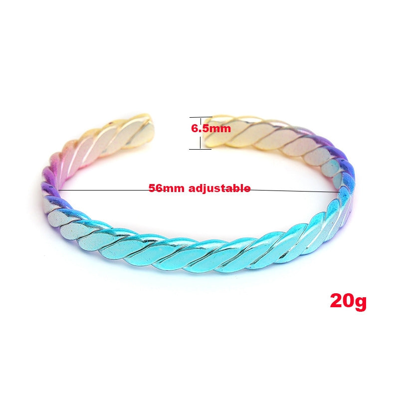 Simple Style Solid Color 18k Gold Plated Cuban Chain Women's Bangle