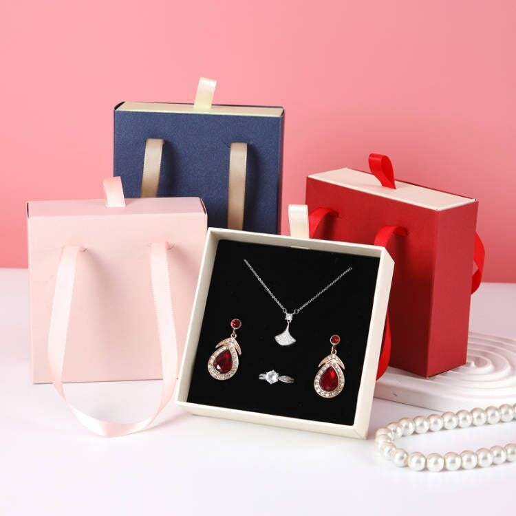 Simple Solid Color Jewelry Packaging Set - Ring, Earring, Necklace Gift Boxes