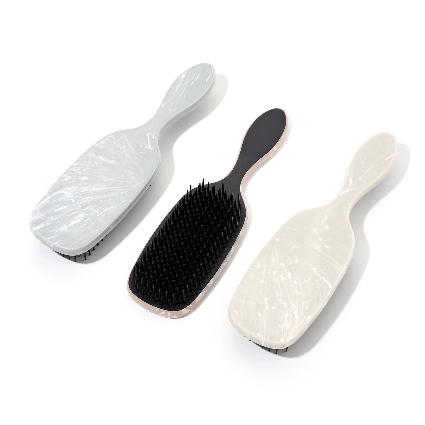 Simple Style Marbled Handle Plastic Hairdressing Comb