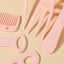 Simple Solid Color Plastic Hair Comb 6-Piece Set - Black Hairdressing and Makeup Combs