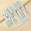 Simple Solid Color Plastic Hair Comb 6-Piece Set - Black Hairdressing and Makeup Combs