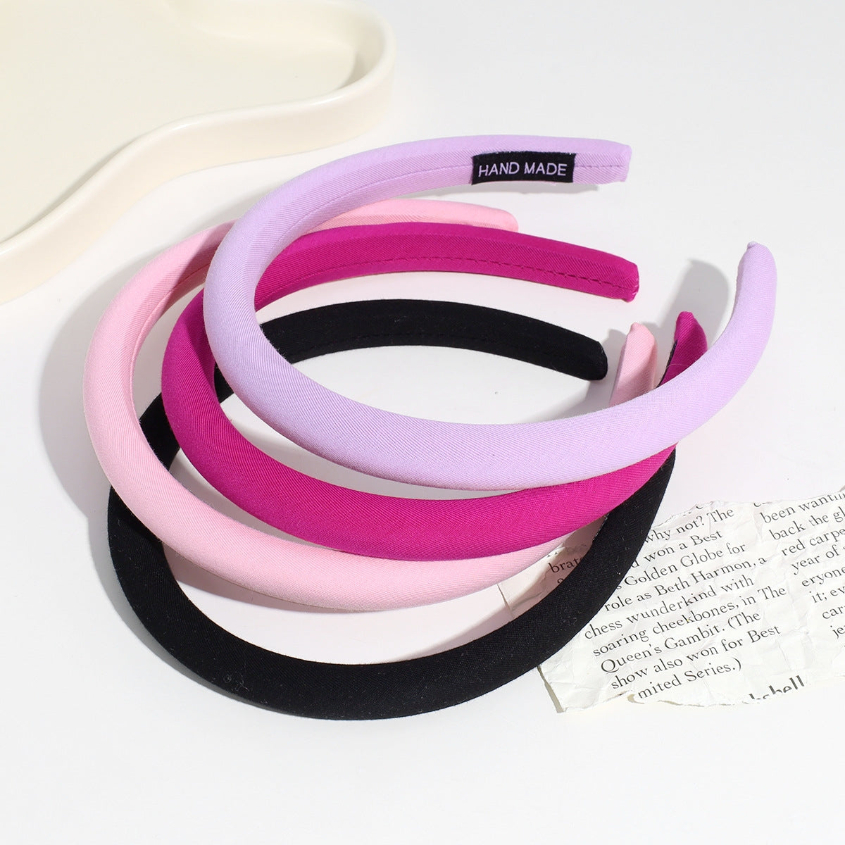 Simple Solid Color Rib-Knit Polyester Hair Band