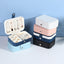 Simple Style PU Leather Double Layer Jewelry Box with Earring Holder - Multiple Colors Available