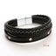 Simple Style Multi-Layer PU Leather and Titanium Steel Men's Bracelet