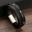 Simple Style Multi-Layer PU Leather and Titanium Steel Men's Bracelet