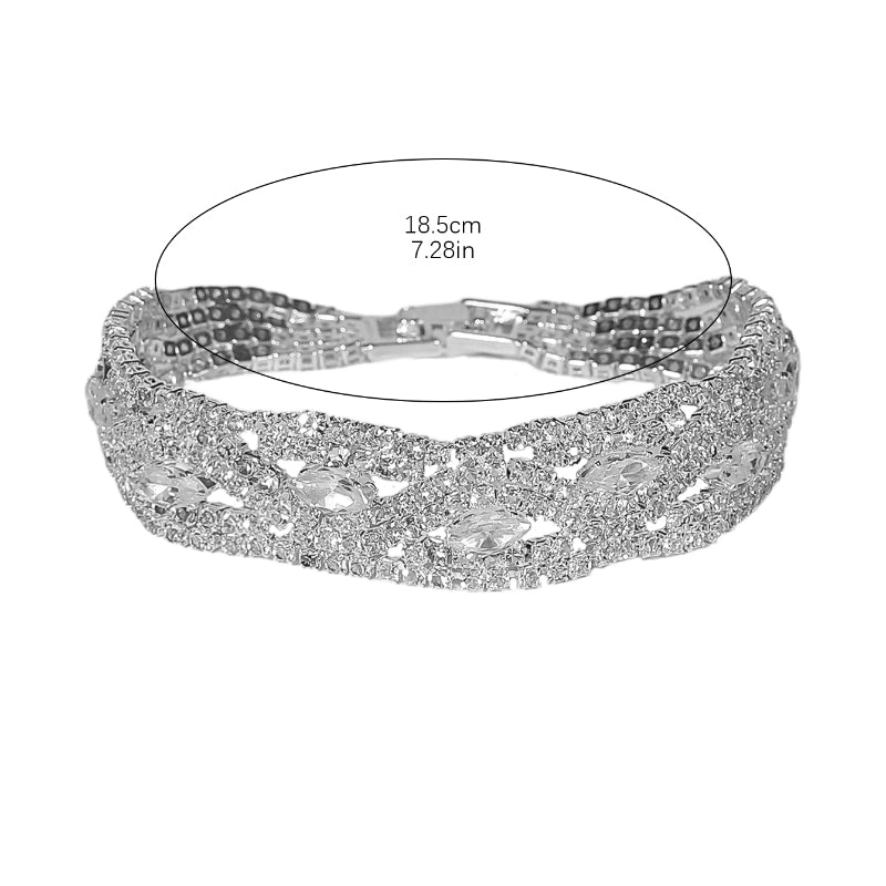 Elegant Rhinestone Diamond Elastic Women's Bracelet for Weddings and Fashion Trends