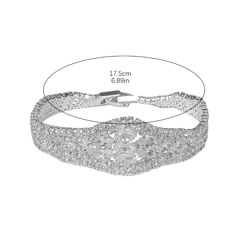 Elegant Rhinestone Diamond Elastic Women's Bracelet for Weddings and Fashion Trends