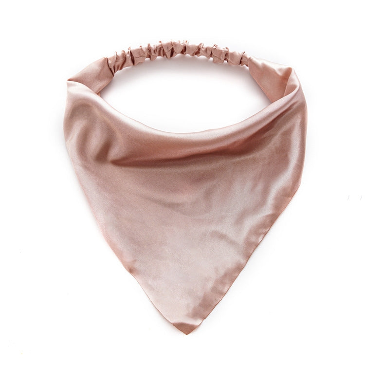 Simple Solid Color Satin Ribbon Headscarf for Women