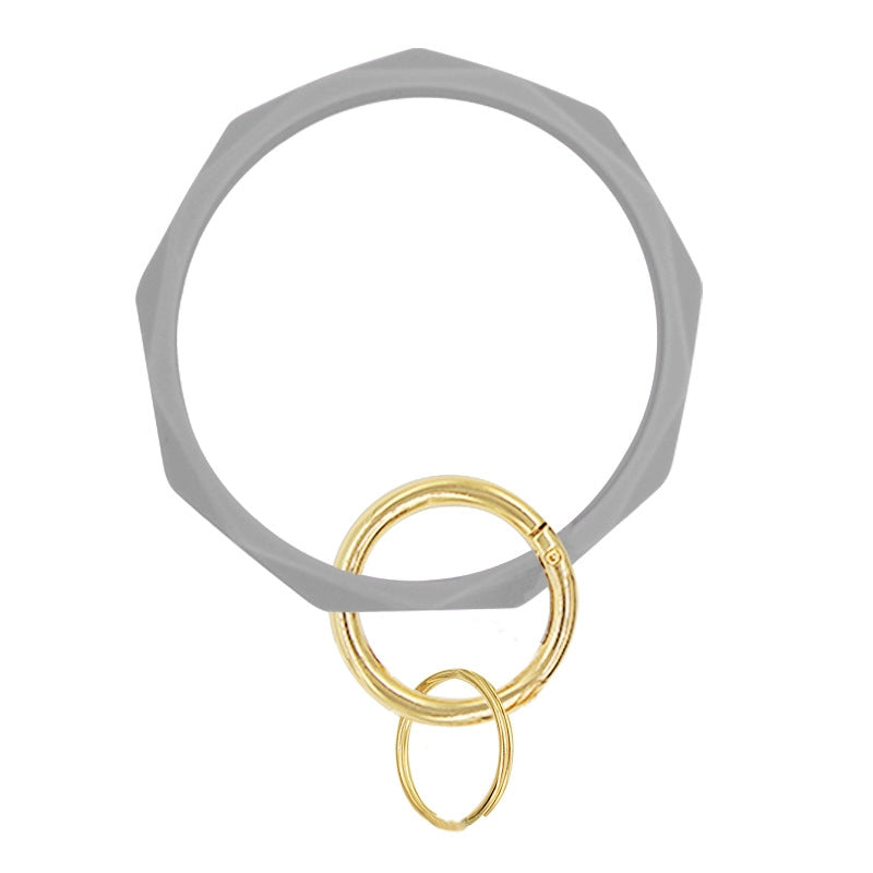 Simple Style Solid Color Silicone Bangle Keychain for Women