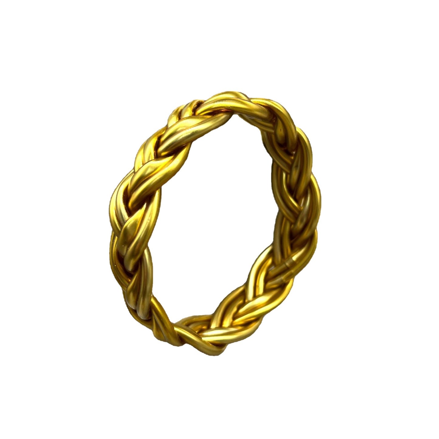 Silicone Braided Unisex Wristband with Gold Foil Accents