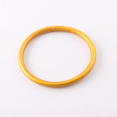 Simple Style Solid Color Silicone Women's Bangle with Gold Foil Accents