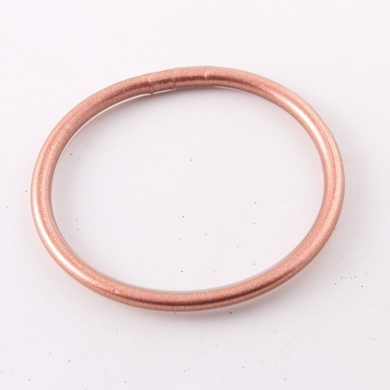 Simple Style Solid Color Silicone Women's Bangle with Gold Foil Accents