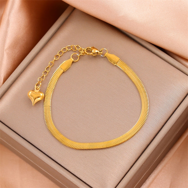 Minimalist 18K Gold Plated Stainless Steel Braided Rope Bracelet