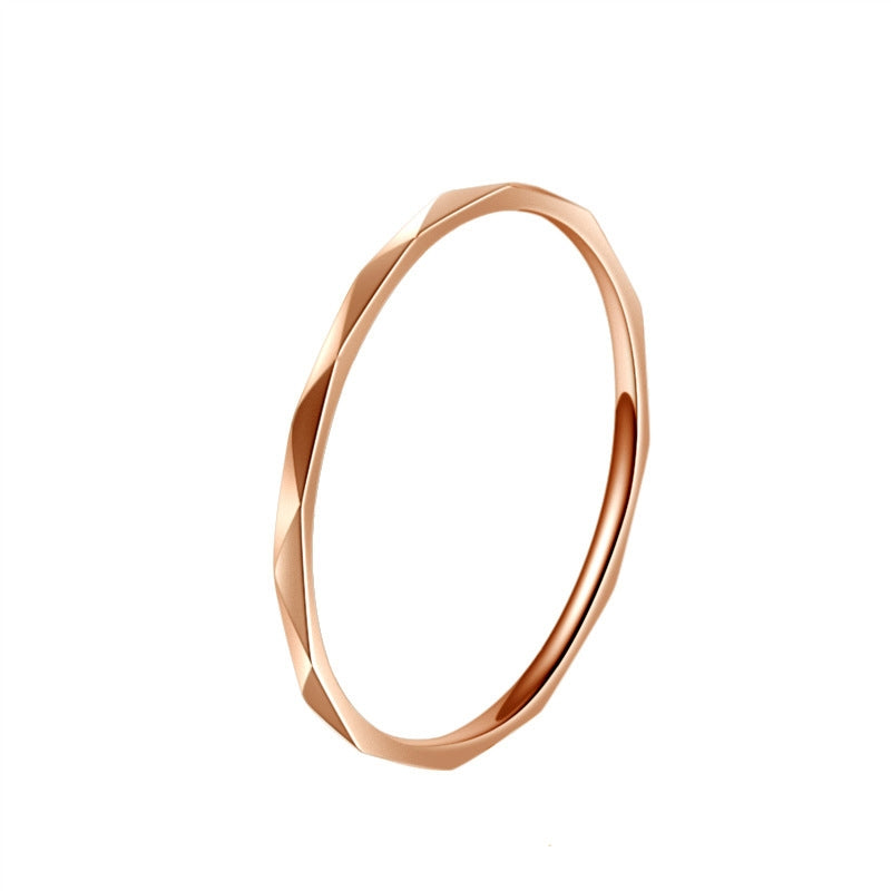 Minimalist Geometric 18k Gold Plated Stainless Steel Ring for Women