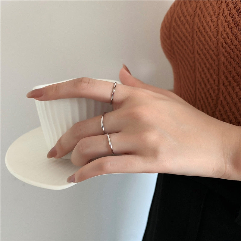 Minimalist Geometric 18k Gold Plated Stainless Steel Ring for Women