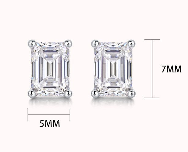 Simple Sterling Silver Moissanite Stud Earrings with 18K Gold Plating