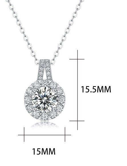 Simple Sterling Silver Moissanite Pendant Necklace