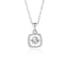 Simple Sterling Silver Moissanite Zircon Square Pendant Necklace