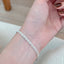 Simple Style S925 Sterling Silver Double-Layer Starry Bracelet with White Gold Plating and Delicate Silver Beads