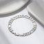 Sterling Silver Figaro Bracelet 6.5mm Flower Mother Chain