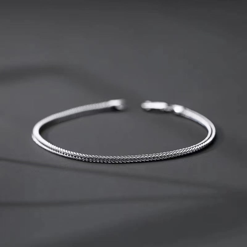 Simple Style Titanium Steel Men's Woven Bracelet - 2mm Thin Versatile Design