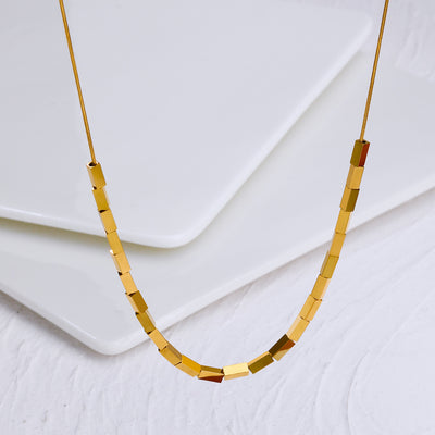 Solid Color Titanium Steel Snake Bone Chain Necklace - European & American Design Light Luxury Clavicle Jewelry