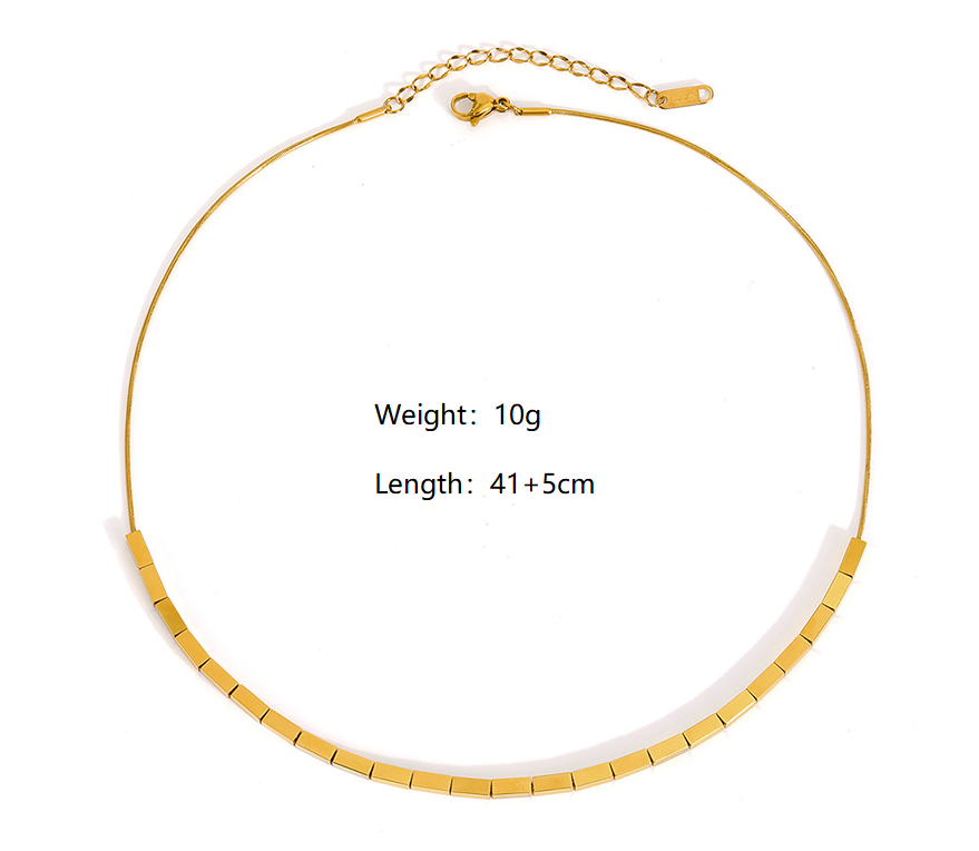 Solid Color Titanium Steel Snake Bone Chain Necklace - European & American Design Light Luxury Clavicle Jewelry